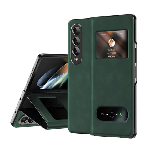 Mature Window View Flip Leather Phone Case, For Samsung Galaxy Z Fold4, For Samsung Galaxy Z Fold3 5G, For Samsung Galaxy Z Fold2 5G