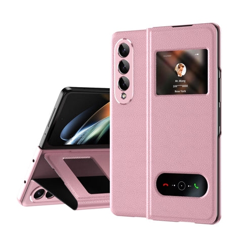 Mature Window View Flip Leather Phone Case, For Samsung Galaxy Z Fold4, For Samsung Galaxy Z Fold3 5G, For Samsung Galaxy Z Fold2 5G