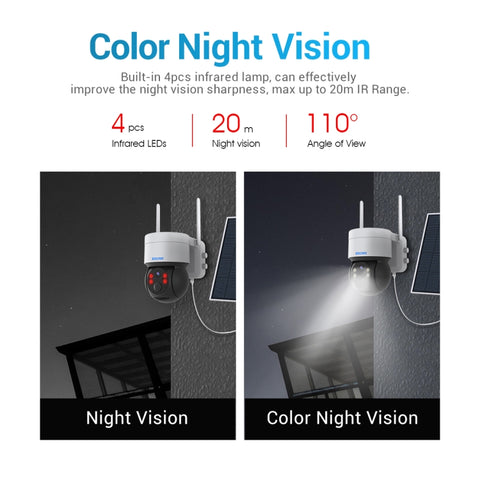 ESCAM QF170 2MP WiFi Full Color Night Vision Two-way Audio Solar Camera, QF170