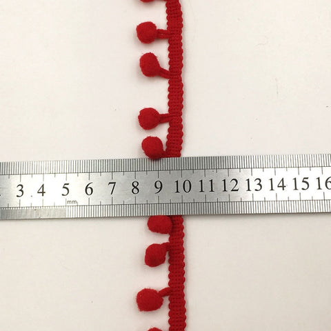 20 Yards Pompom Lace Ribbon Fur Ball Trim For Craft DIY Curtain Home Decorative Clothes Sewing Accessories, 1CM