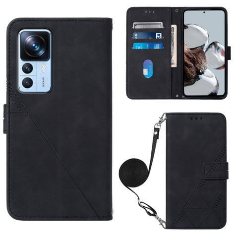 Crossbody 3D Embossed Flip Leather Phone Case, For Xiaomi Poco C40 Global, For Xiaomi 12 Ultra / 12S Ultra, For Xiaomi 12T / 12T Pro / Redmi K50 Ultra