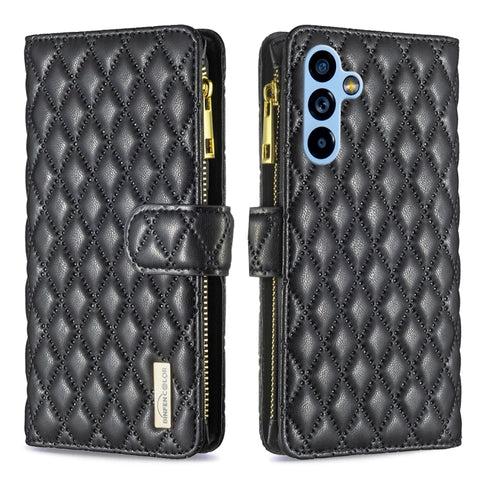 Diamond Lattice Zipper Wallet Leather Flip Phone Case, For Samsung Galaxy A54 5G
