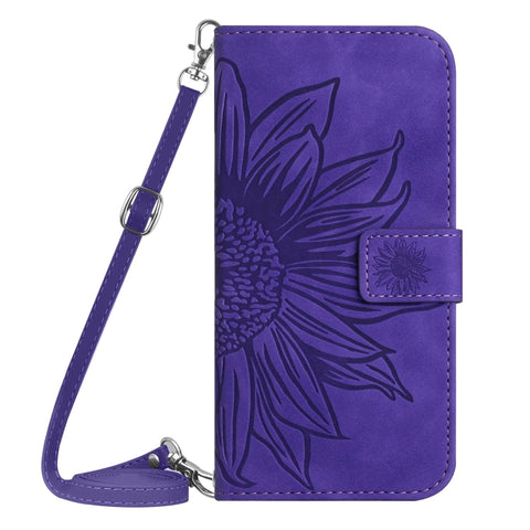 Skin Feel Sun Flower Pattern Flip Leather Phone Case with Lanyard, For Xiaomi Redmi Note 12 Pro+ China / Global / Note 12 Explorer, For Samsung Galaxy A54 5G