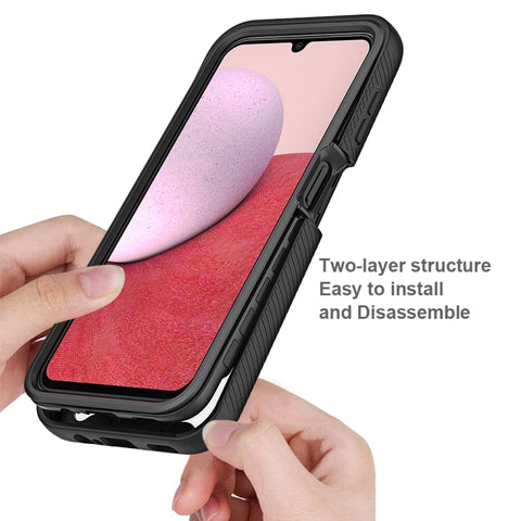 Two-layer Integrated Transparent TPU + PC Protective Phone Case, For Samsung Galaxy A14 5G
