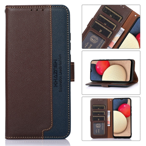 KHAZNEH Litchi Texture Leather RFID Phone Case, For Samsung Galaxy A04e