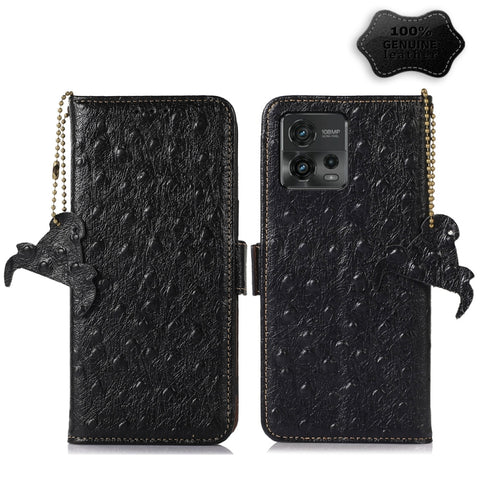 Ostrich Pattern Genuine Leather RFID Phone Case, For Motorola Moto G72 4G, For Samsung Galaxy A04e, For Samsung Galaxy A54 5G, For Xiaomi 13