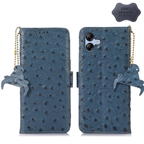 Ostrich Pattern Genuine Leather RFID Phone Case, For Motorola Moto G72 4G, For Samsung Galaxy A04e, For Samsung Galaxy A54 5G, For Xiaomi 13