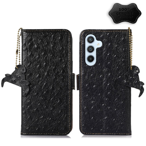 Ostrich Pattern Genuine Leather RFID Phone Case, For Motorola Moto G72 4G, For Samsung Galaxy A04e, For Samsung Galaxy A54 5G, For Xiaomi 13