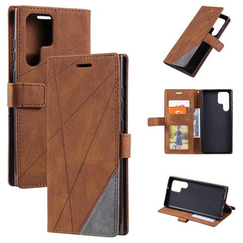 Skin Feel Splicing Leather Phone Case, For OPPO A57 2022, For Realme C30 4G, For Samsung Galaxy S23 5G, For Samsung Galaxy S23+ 5G, For Xiaomi 12T / Redmi K50 Ultra, For Samsung Galaxy S23 Ultra 5G, For Xiaomi Redmi 11 Prime 4G, For Samsung Galaxy A14 ...