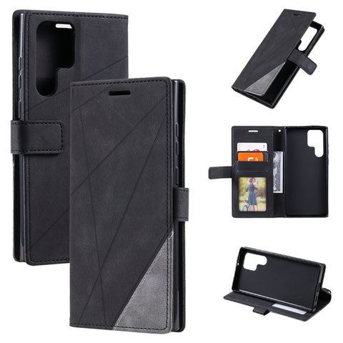 Skin Feel Splicing Leather Phone Case, For OPPO A57 2022, For Realme C30 4G, For Samsung Galaxy S23 5G, For Samsung Galaxy S23+ 5G, For Xiaomi 12T / Redmi K50 Ultra, For Samsung Galaxy S23 Ultra 5G, For Xiaomi Redmi 11 Prime 4G, For Samsung Galaxy A14 ...