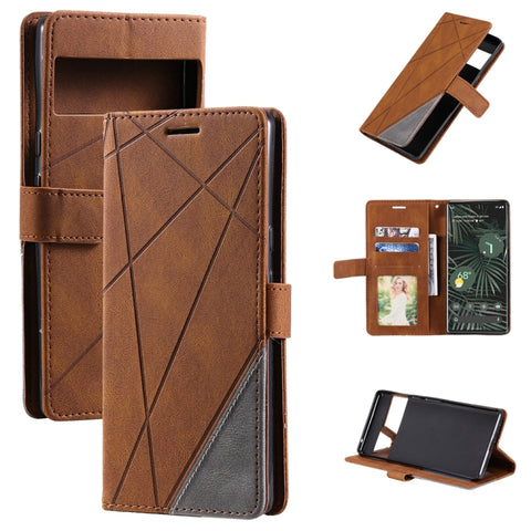 Skin Feel Splicing Leather Phone Case, For Google Pixel 7, For Xiaomi Redmi A1, For Google Pixel 7 Pro, For Google Pixel 6a, For Xiaomi Redmi A1+