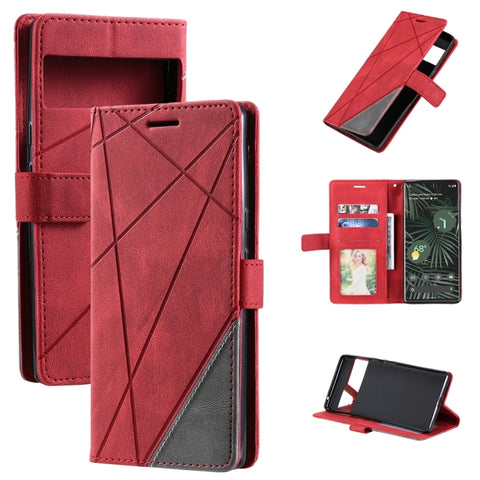 Skin Feel Splicing Leather Phone Case, For Google Pixel 7, For Xiaomi Redmi A1, For Google Pixel 7 Pro, For Google Pixel 6a, For Xiaomi Redmi A1+