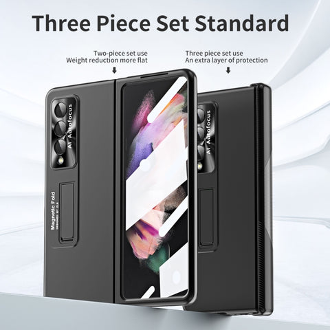 Electroplating Corrugated Hinge Folding Phone Case, For Samsung Galaxy Z Fold3 5G, For Samsung Galaxy Z Fold4