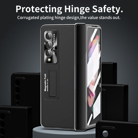 Electroplating Corrugated Hinge Folding Phone Case, For Samsung Galaxy Z Fold3 5G, For Samsung Galaxy Z Fold4