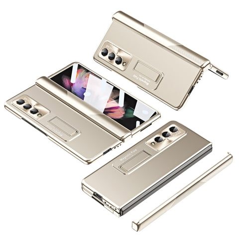 Electroplating Corrugated Hinge Folding Phone Case, For Samsung Galaxy Z Fold3 5G, For Samsung Galaxy Z Fold4