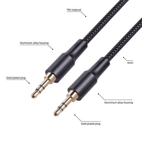 2130 3.5mm Male to 3.5mm Male Audio Cable, Length: 1m, 3.5mm M to M(Black), 3.5mm M to M(Red)