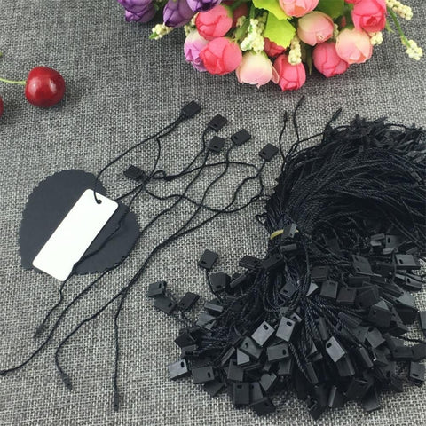 1 Pack of 990pcs Clothing Tag Rope CottonUniversal Plastic Square Hanging Tablets