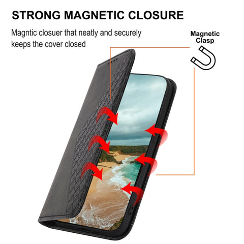 Cubic Grid Calf Texture Magnetic Leather Phone Case, For Samsung Galaxy A54 5G, For Samsung Galaxy A04e, For Xiaomi 13, For Xiaomi 13 Pro, For Xiaomi Poco C40, For Realme 10 4G