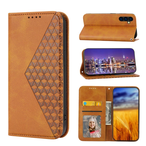 Cubic Grid Calf Texture Magnetic Leather Phone Case, For Samsung Galaxy A54 5G, For Samsung Galaxy A04e, For Xiaomi 13, For Xiaomi 13 Pro, For Xiaomi Poco C40, For Realme 10 4G