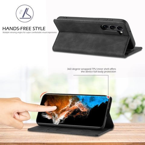 LC.IMEEKE Strong Magnetism Ultra-thin Matte Leather Phone Case, For Samsung Galaxy S23 5G, For Samsung Galaxy S23+ 5G