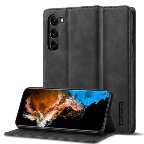 LC.IMEEKE Strong Magnetism Ultra-thin Matte Leather Phone Case, For Samsung Galaxy S23 5G, For Samsung Galaxy S23+ 5G