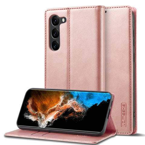LC.IMEEKE Strong Magnetism Ultra-thin Matte Leather Phone Case, For Samsung Galaxy S23 5G, For Samsung Galaxy S23+ 5G