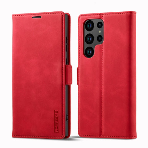 LC.IMEEKE Strong Magnetism Microfiber Leather Phone Case, For Samsung Galaxy S23 Ultra 5G
