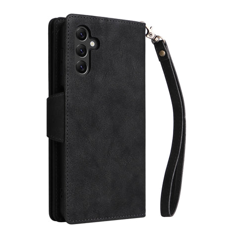 Rivet Buckle 9 Cards Three Fold Leather Phone Case, For Samsung Galaxy A22e 5G, For Samsung Galaxy A14 5G, For OnePlus N300
