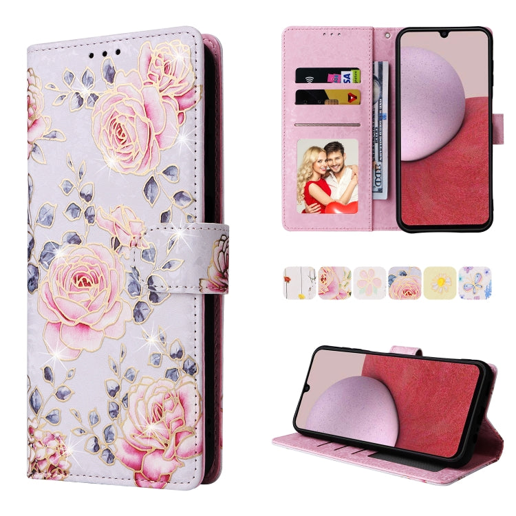 Bronzing Painting RFID Leather Phone Case, For Samsung Galaxy A22e 5G, For Samsung Galaxy A14 5G