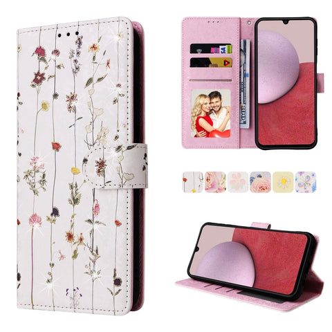 Bronzing Painting RFID Leather Phone Case, For Samsung Galaxy A22e 5G, For Samsung Galaxy A14 5G