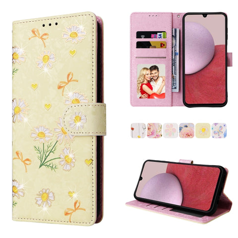 Bronzing Painting RFID Leather Phone Case, For Samsung Galaxy A22e 5G, For Samsung Galaxy A14 5G