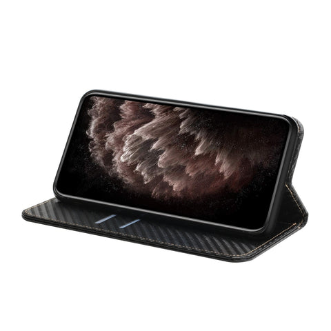 Carbon Fiber Texture Flip Holder Leather Phone Case, For Samsung Galaxy A34, For Samsung Galaxy A54