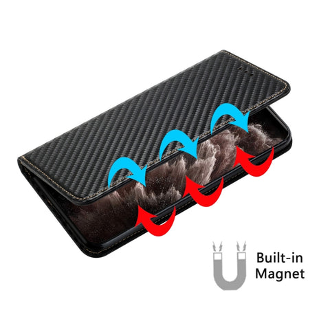 Carbon Fiber Texture Flip Holder Leather Phone Case, For Samsung Galaxy A34, For Samsung Galaxy A54