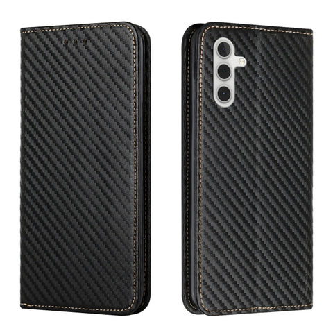 Carbon Fiber Texture Flip Holder Leather Phone Case, For Samsung Galaxy A34, For Samsung Galaxy A54