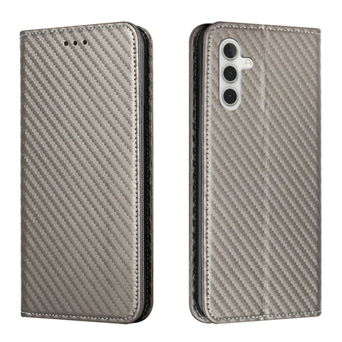 Carbon Fiber Texture Flip Holder Leather Phone Case, For Samsung Galaxy A34, For Samsung Galaxy A54
