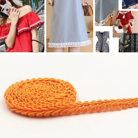 WG000108 Polyester Silk Centipede Shape Lace Belt DIY Clothing Accessories, Size: 5000 x 0.8cm