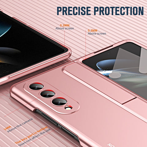 2 in 1 Detachable PC Folding Phone Case with Holder & Pen Slot, For Samsung Galaxy Z Fold4