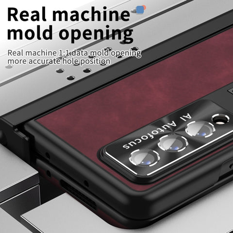 Napa Pattern All-inclusive Magnetic Phone Case, For Samsung Galaxy Z Fold4
