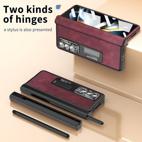 Napa Pattern All-inclusive Magnetic Phone Case, For Samsung Galaxy Z Fold4