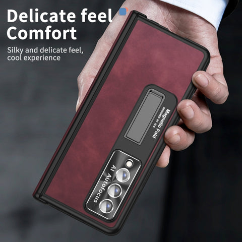 Napa Pattern All-inclusive Magnetic Phone Case, For Samsung Galaxy Z Fold4