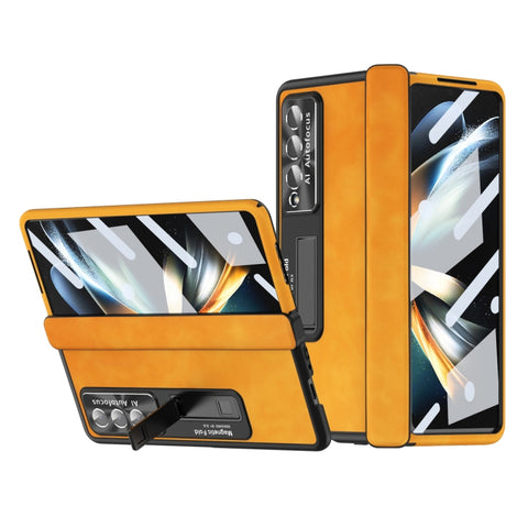 Napa Pattern All-inclusive Magnetic Phone Case, For Samsung Galaxy Z Fold4