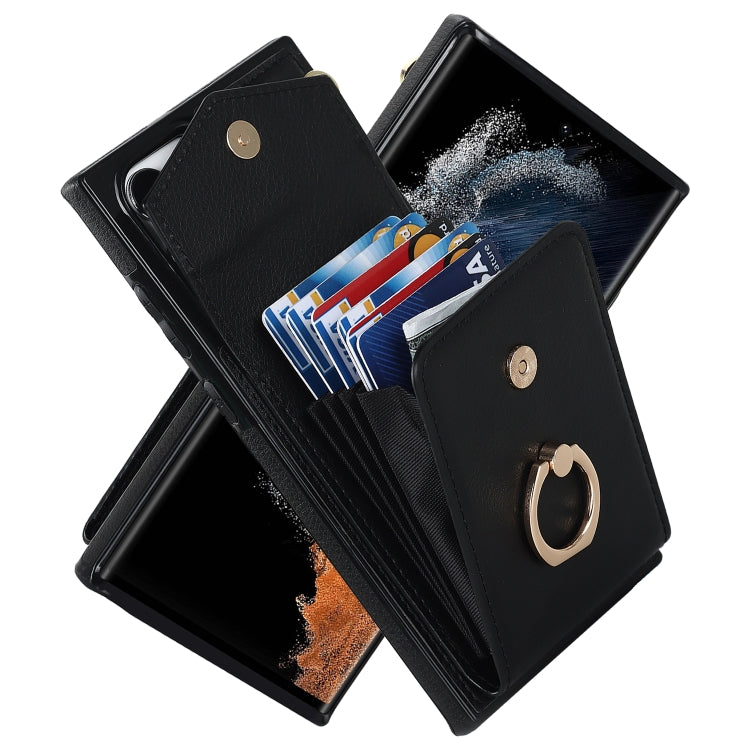 Ring Holder RFID Card Slot Phone Case, For Samsung Galaxy S23 Ultra 5G
