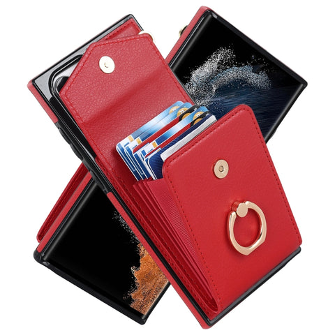 Ring Holder RFID Card Slot Phone Case, For Samsung Galaxy S23 Ultra 5G