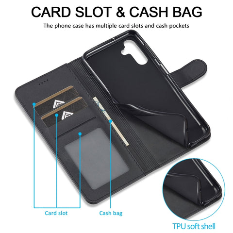 LC.IMEEKE Calf Texture Leather Phone Case, For Samsung Galaxy A34 5G