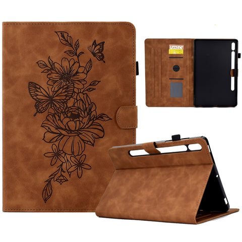 Peony Butterfly Embossed Leather Smart Tablet Case, For Samsung Galaxy Tab S7 / S8, For Samsung Galaxy Tab A8 10.5 2021 X205, For Samsung Galaxy Tab S6 Lite P610, For Samsung Galaxy Tab A7 10.4 2020 T500, For Samsung Galaxy Tab A 10.1 2016 T580        ...