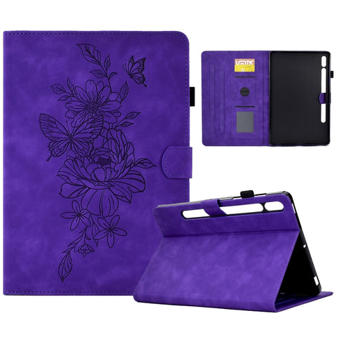 Peony Butterfly Embossed Leather Smart Tablet Case, For Samsung Galaxy Tab S7 / S8, For Samsung Galaxy Tab A8 10.5 2021 X205, For Samsung Galaxy Tab S6 Lite P610, For Samsung Galaxy Tab A7 10.4 2020 T500, For Samsung Galaxy Tab A 10.1 2016 T580        ...