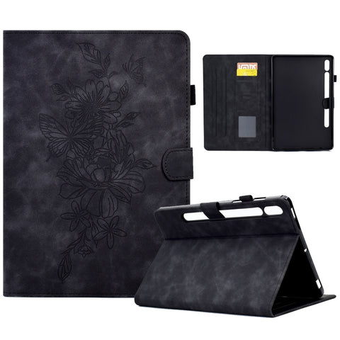 Peony Butterfly Embossed Leather Smart Tablet Case, For Samsung Galaxy Tab S7 / S8, For Samsung Galaxy Tab A8 10.5 2021 X205, For Samsung Galaxy Tab S6 Lite P610, For Samsung Galaxy Tab A7 10.4 2020 T500, For Samsung Galaxy Tab A 10.1 2016 T580        ...