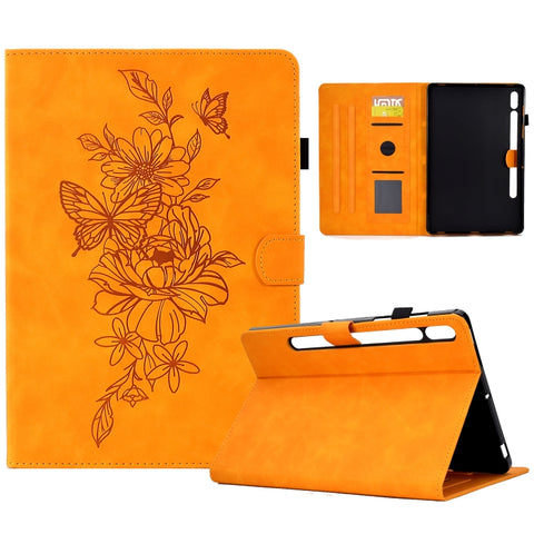 Peony Butterfly Embossed Leather Smart Tablet Case, For Samsung Galaxy Tab S7 / S8, For Samsung Galaxy Tab A8 10.5 2021 X205, For Samsung Galaxy Tab S6 Lite P610, For Samsung Galaxy Tab A7 10.4 2020 T500, For Samsung Galaxy Tab A 10.1 2016 T580        ...