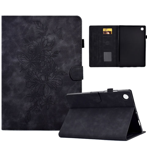 Peony Butterfly Embossed Leather Smart Tablet Case, For Samsung Galaxy Tab S7 / S8, For Samsung Galaxy Tab A8 10.5 2021 X205, For Samsung Galaxy Tab S6 Lite P610, For Samsung Galaxy Tab A7 10.4 2020 T500, For Samsung Galaxy Tab A 10.1 2016 T580        ...