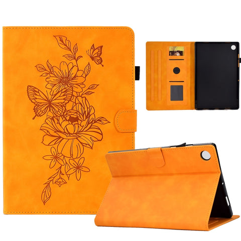 Peony Butterfly Embossed Leather Smart Tablet Case, For Samsung Galaxy Tab S7 / S8, For Samsung Galaxy Tab A8 10.5 2021 X205, For Samsung Galaxy Tab S6 Lite P610, For Samsung Galaxy Tab A7 10.4 2020 T500, For Samsung Galaxy Tab A 10.1 2016 T580        ...